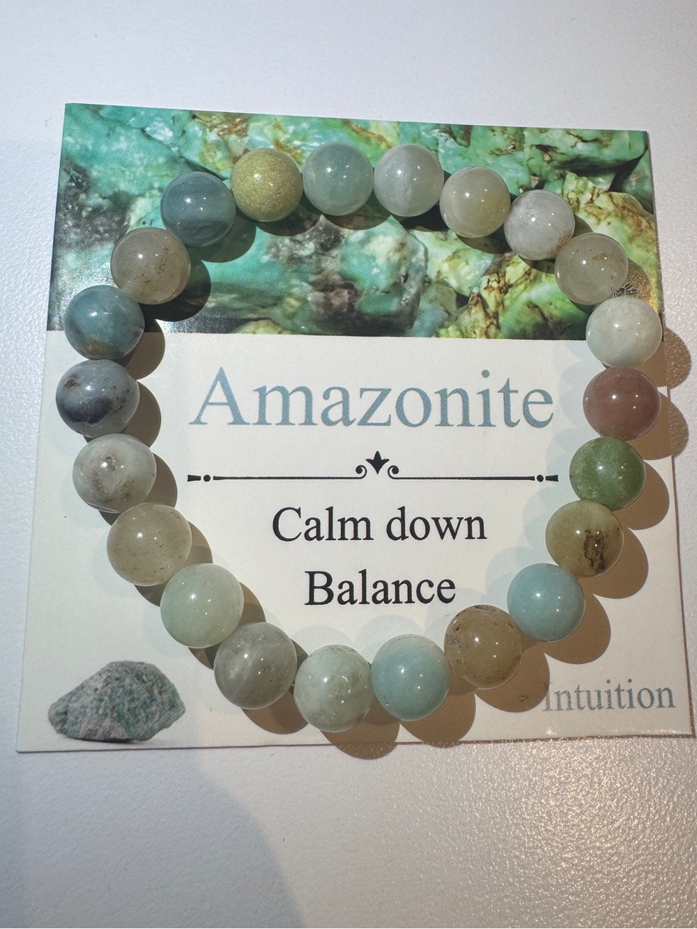 Amazonite Beaded Stretch Bracelet - Multi-Color